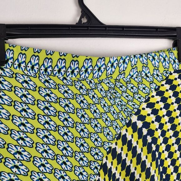 Laundry By Shelli Segal Flowy Skirt Midi Skirt High-low Green Blue Size 12 - Picture 9 of 14